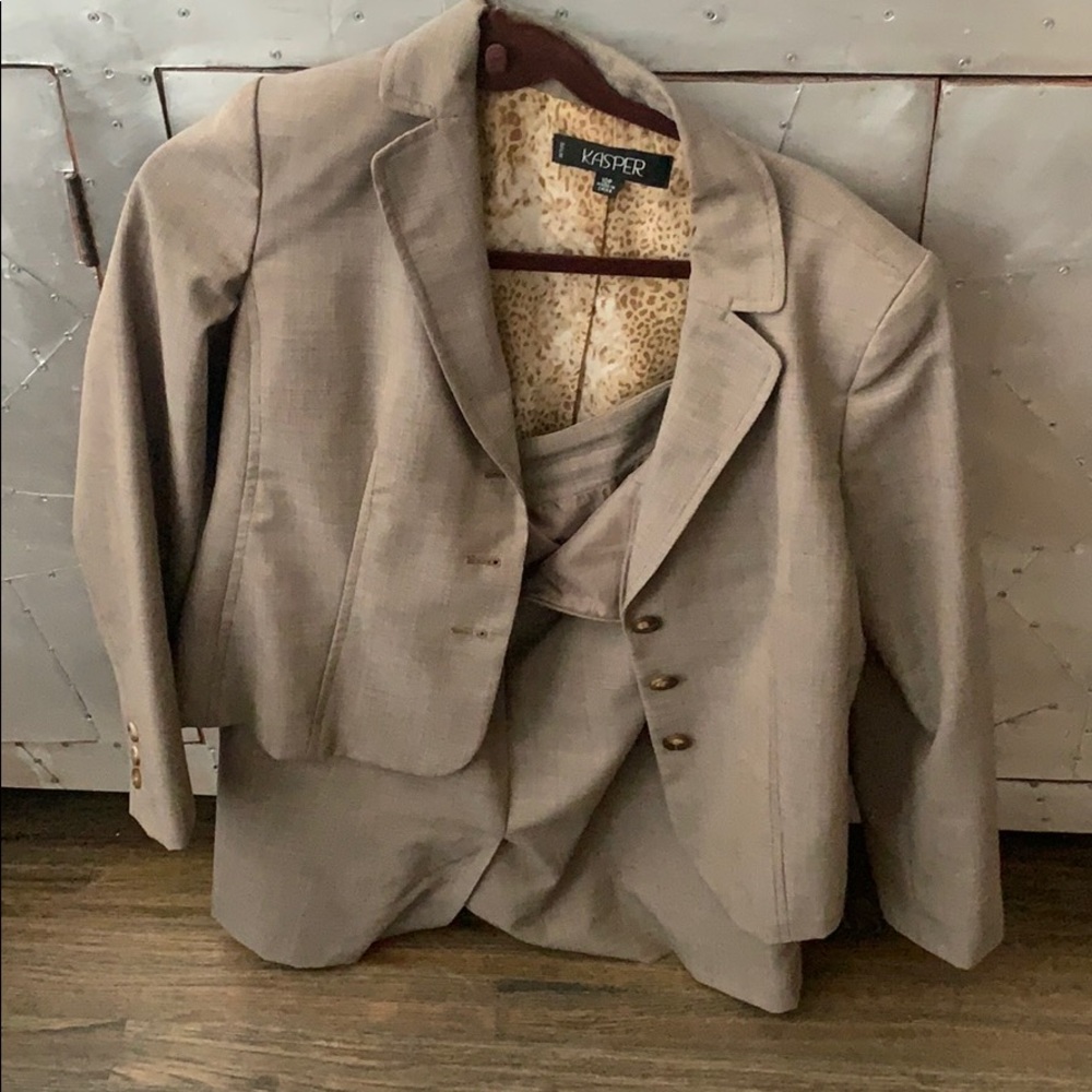Brown business suit